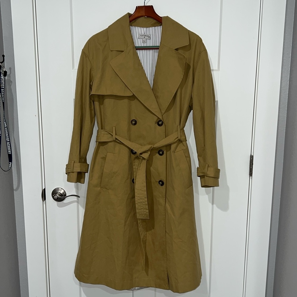 Nili Lotan x Target Pleated Double Breasted  Trench Coat Sz L
